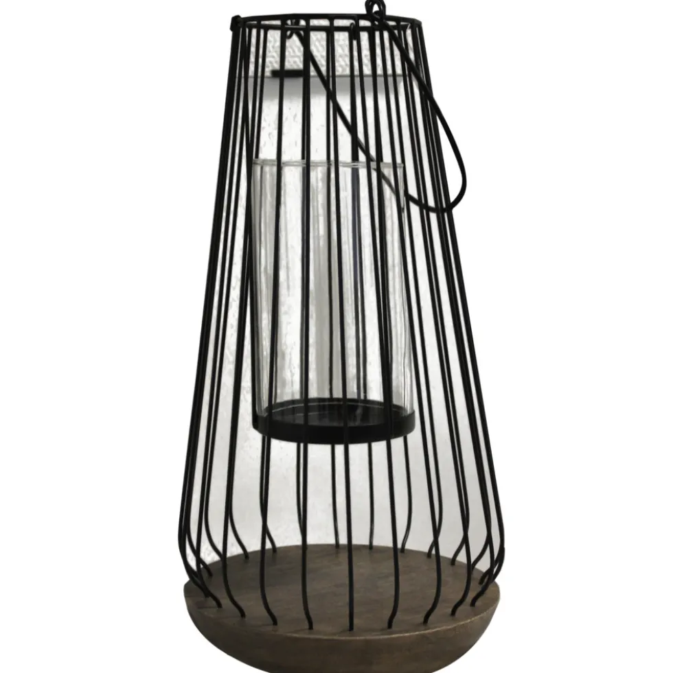 Laterne mit Glaseinsatz und Teelichthalter 40 cm