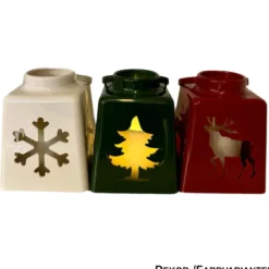 Laterne mit LED Kerze Xmas 10,5 x 14 cm, sortiert
