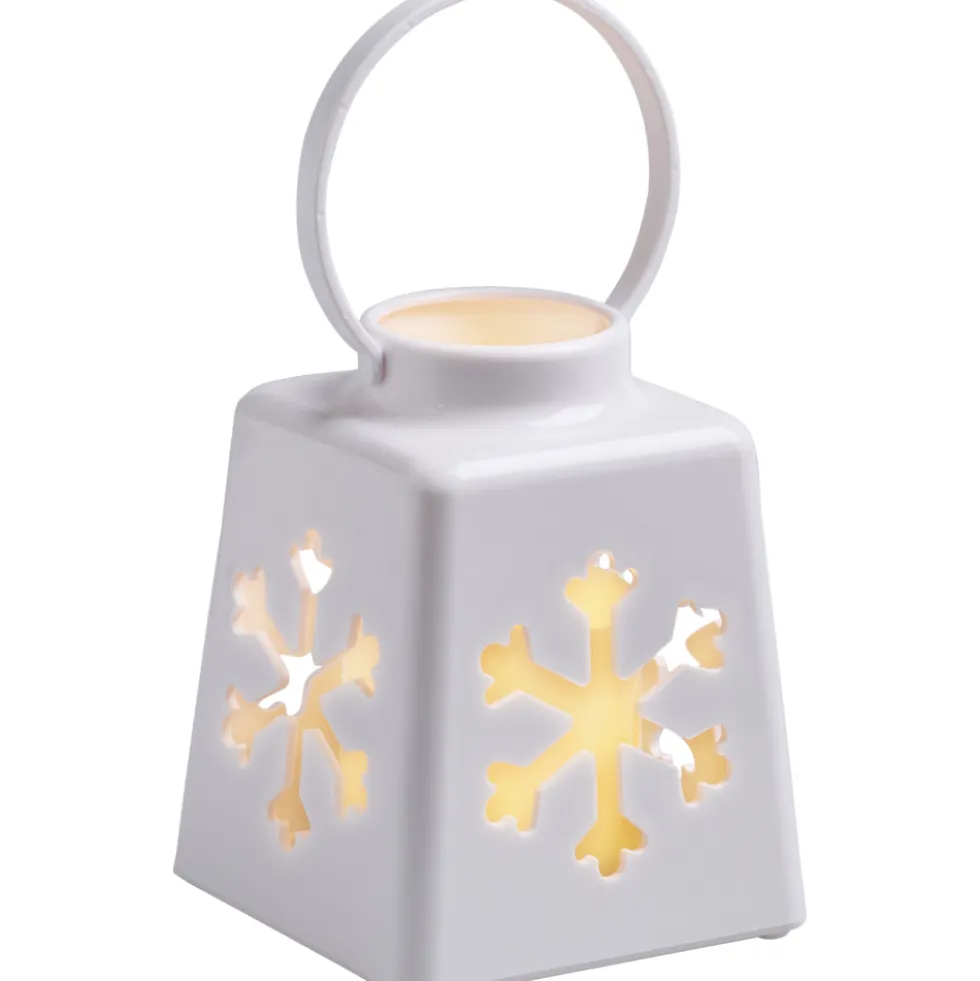 Laterne mit LED Kerze Xmas 10,5 x 14 cm, sortiert