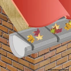 Laubgitter für Dachrinnen 16 cm x 6 m mit Haltern