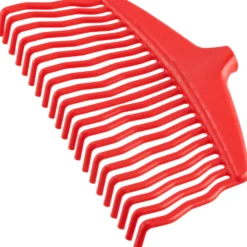 Laubrechen mit 21 Zinken 37 cm rot aus Kunststoff