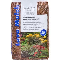 Lava-Mulch 20 Liter mit Körnung von 8 bis 16mm in Rot