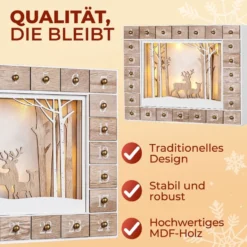 LED-Adventskalender "Winterwald" aus MDF