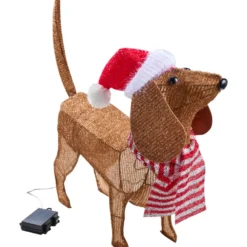 LED-Dackel mit Weihnachtsmütze