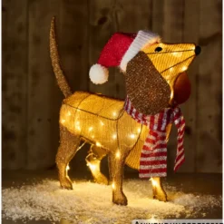 LED-Dackel mit Weihnachtsmütze