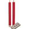 LED-Dinnerkerzen Echtwachs flackernd 2er-Set weinrot
