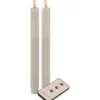 LED-Dinnerkerzen Echtwachs flackernd 2er-Set weiß