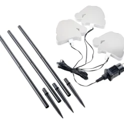LED-3D-Spiegelleuchte Gartenstecker 3er-Set, sortiert