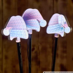 LED-3D-Spiegelleuchte Gartenstecker 3er-Set, sortiert