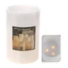 LED Echtwachs Kerze 15x22,5cm 3LED flackernd flammenlos Tischkerze Dekokerze