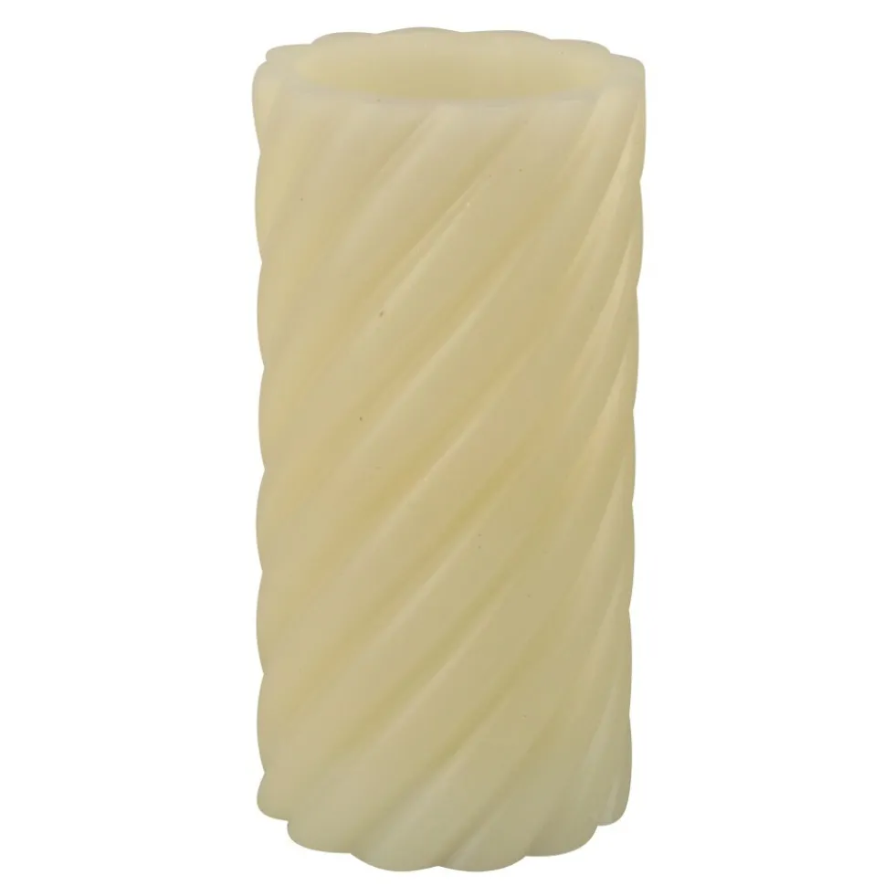 LED Echtwachs Kerze Ø7x15 cm Twist