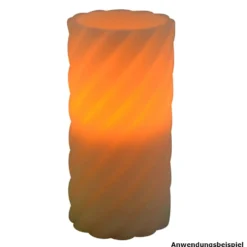 LED Echtwachs Kerze Ø7x15 cm Twist