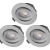 LED-Einbaustrahler 3 Stück 5 W silberfarben