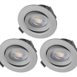 LED-Einbaustrahler 3 Stück 5 W silberfarben