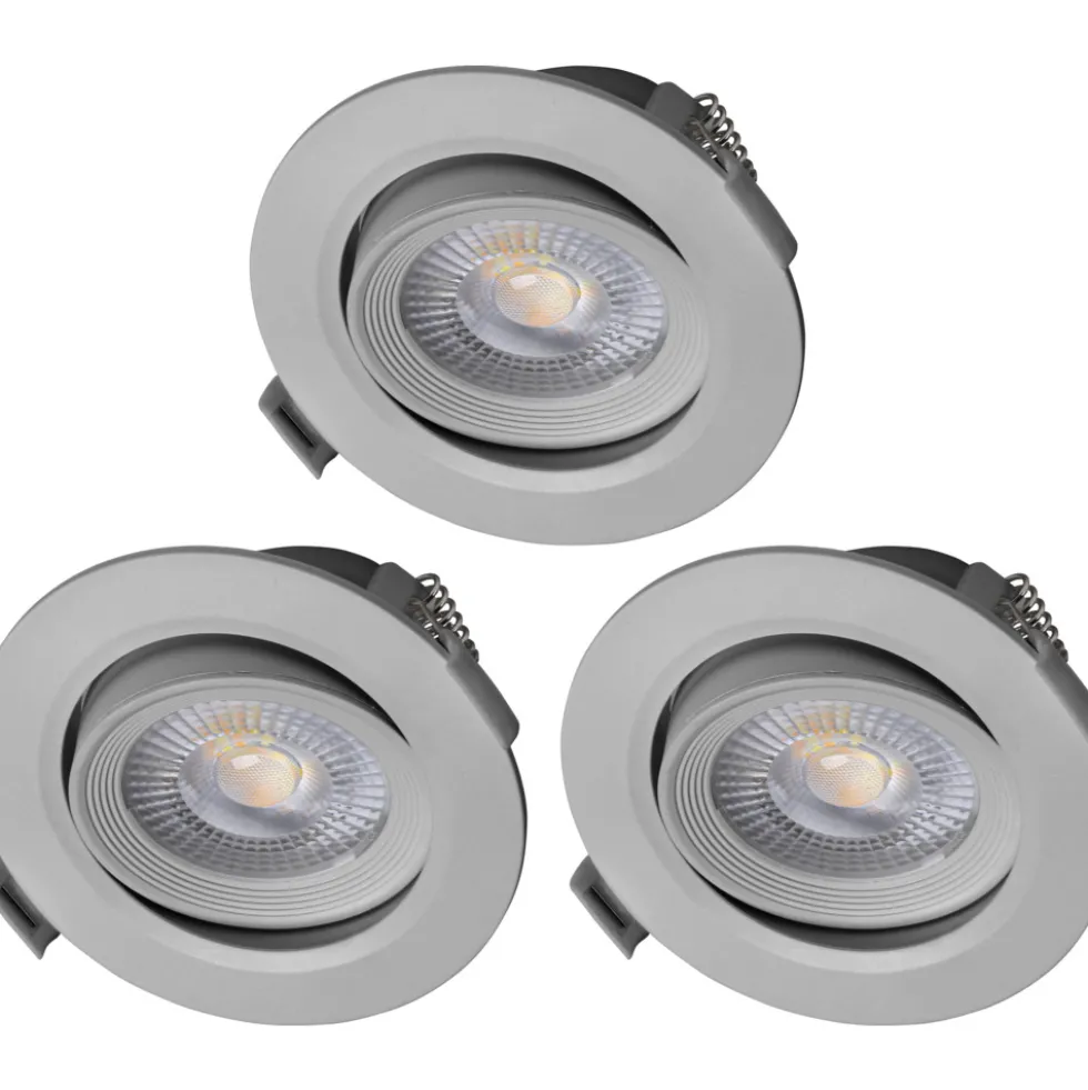LED-Einbaustrahler 3 Stück 5 W silberfarben