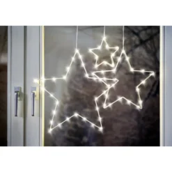 LED-Fensterfigur Stern Ø 40 cm aus Metall mit 30 LED und Saugnapf