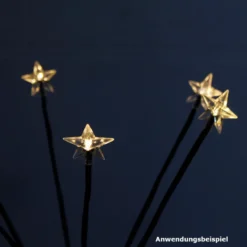 LED-Gartenbeleuchtung mit 6 Sternen, Timerfunktion und Erdspieß