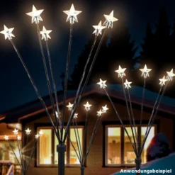 LED-Gartenbeleuchtung mit 6 Sternen, Timerfunktion und Erdspieß