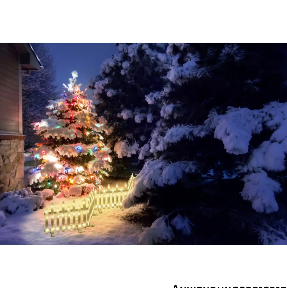 LED Gartenzaun 192 LEDs 8er Set Paneele Weiß
