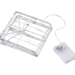 LED-Geschenkbox weiß faltbar 57 LEDs 15 cm