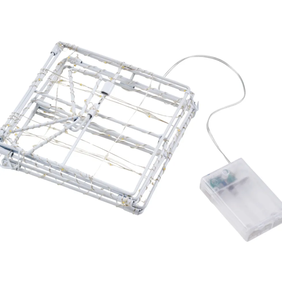 LED-Geschenkbox weiß faltbar 57 LEDs 15 cm
