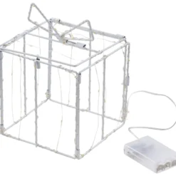 LED-Geschenkbox weiß faltbar 57 LEDs 15 cm