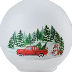 LED-Glaskugel mit Weihnachtsmotiv, 3-fach sortiert