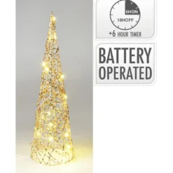 LED-Kegel 12 x 40cm goldfarben