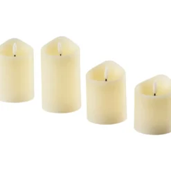 LED-Kerzen-Set 4er Set cremeweiß Flackereffekt