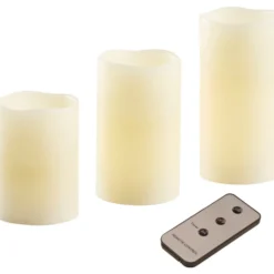 LED-Kerzen-Set 3-teilig mit Fernbedienung