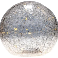 LED-Kugelleuchte Ø 18 cm aus Crashglas mit 14 LEDs