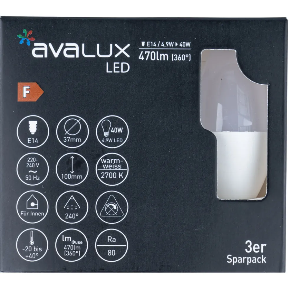 LED-Lampen-Set 3 Stück in Kerzenform 4,9 Watt und E14-Sockel