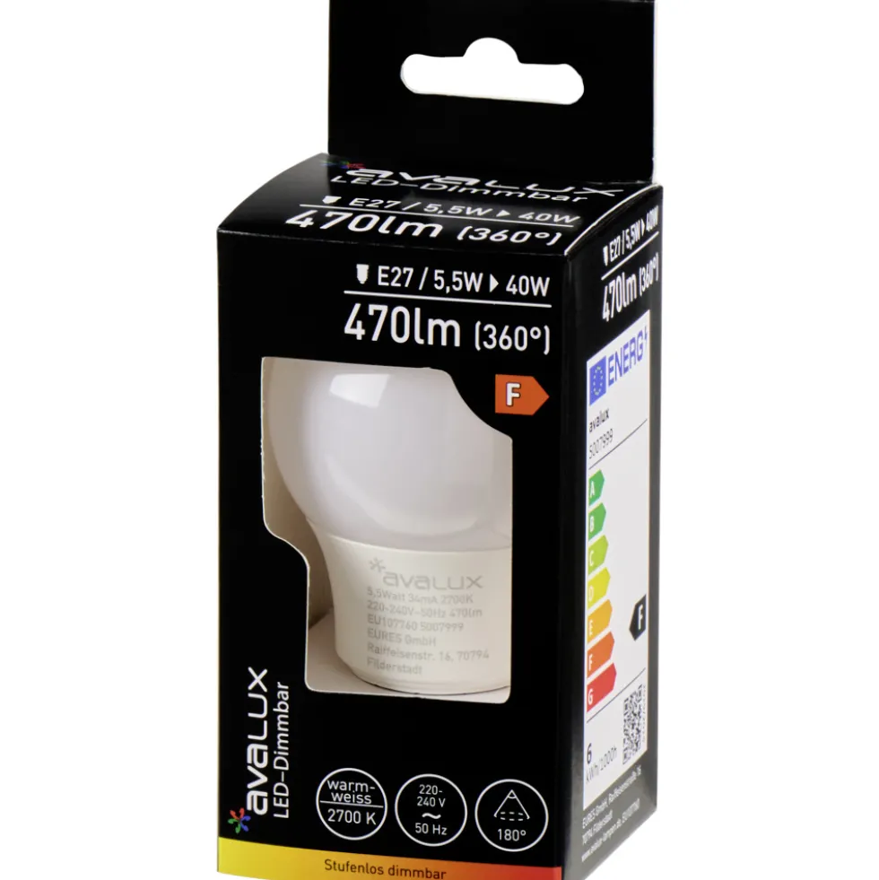 LED-Lampe 5,5 Watt dimmbar in Birnenform E27 Sockel