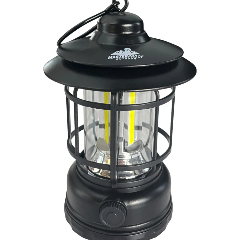 LED-Laterne "Nostalgie" schwarz mit Akku