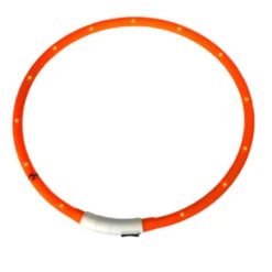 LED Leuchtschlauch Hundehalsband Silikon orange kürzbar
