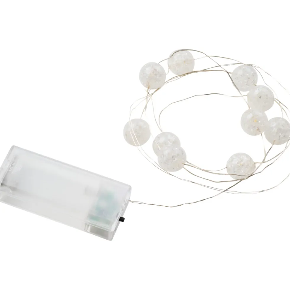 LED-Lichterkette 120 cm 10 Acrylkugeln Timerfunktion