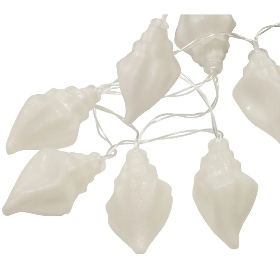LED-Lichterkette 120 cm mit Muschelmotiv, 10 LEDs und Timerfunktion