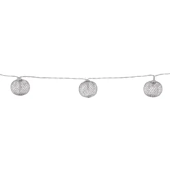 LED-Lichterkette mit 10 Silk-Kugeln Silber oder Gold