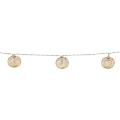 LED-Lichterkette mit 10 Silk-Kugeln Silber oder Gold