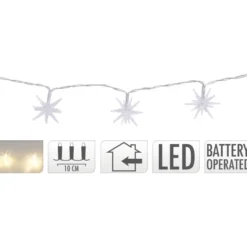 LED-Lichterkette mit 10 Sternen und 10 warmweißen LEDs