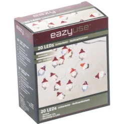LED-Lichterkette 2,2 m mit Weihnachtsmann-Motiv und 20 LEDs