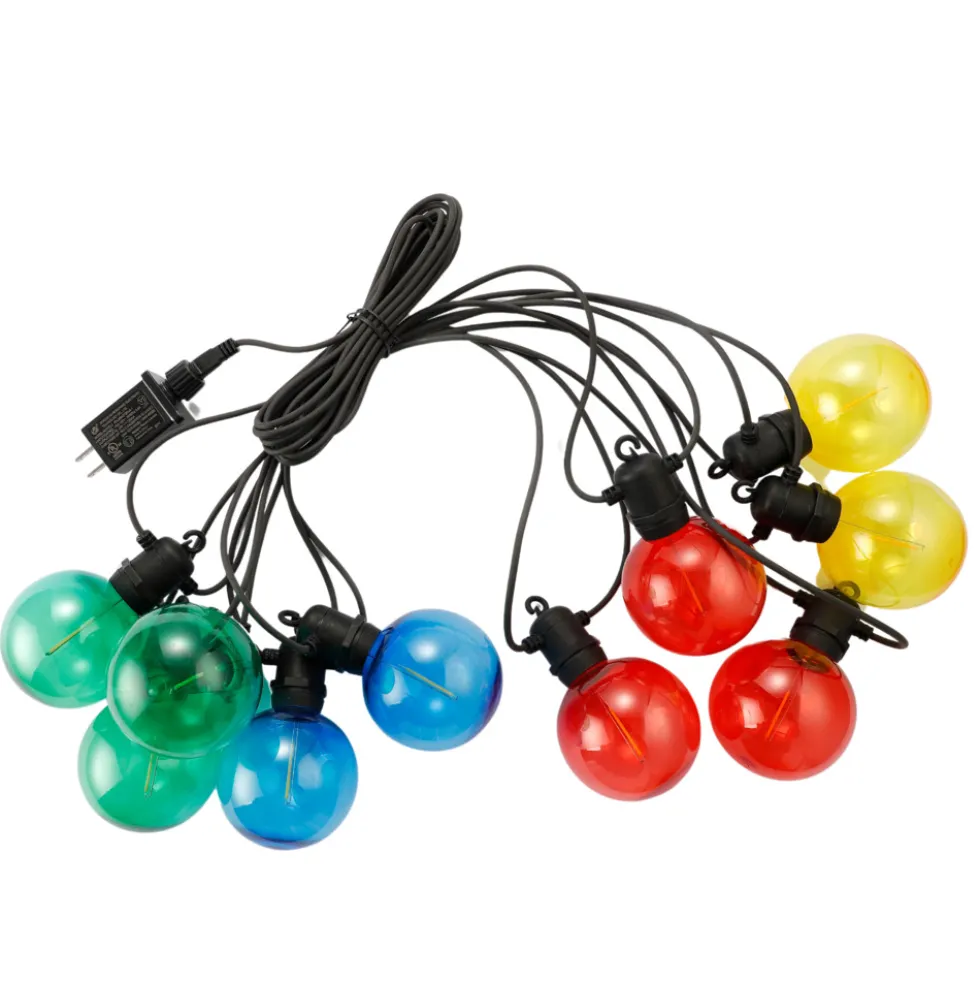 LED-Lichterkette 10 m multicolor mit 10 Birnen