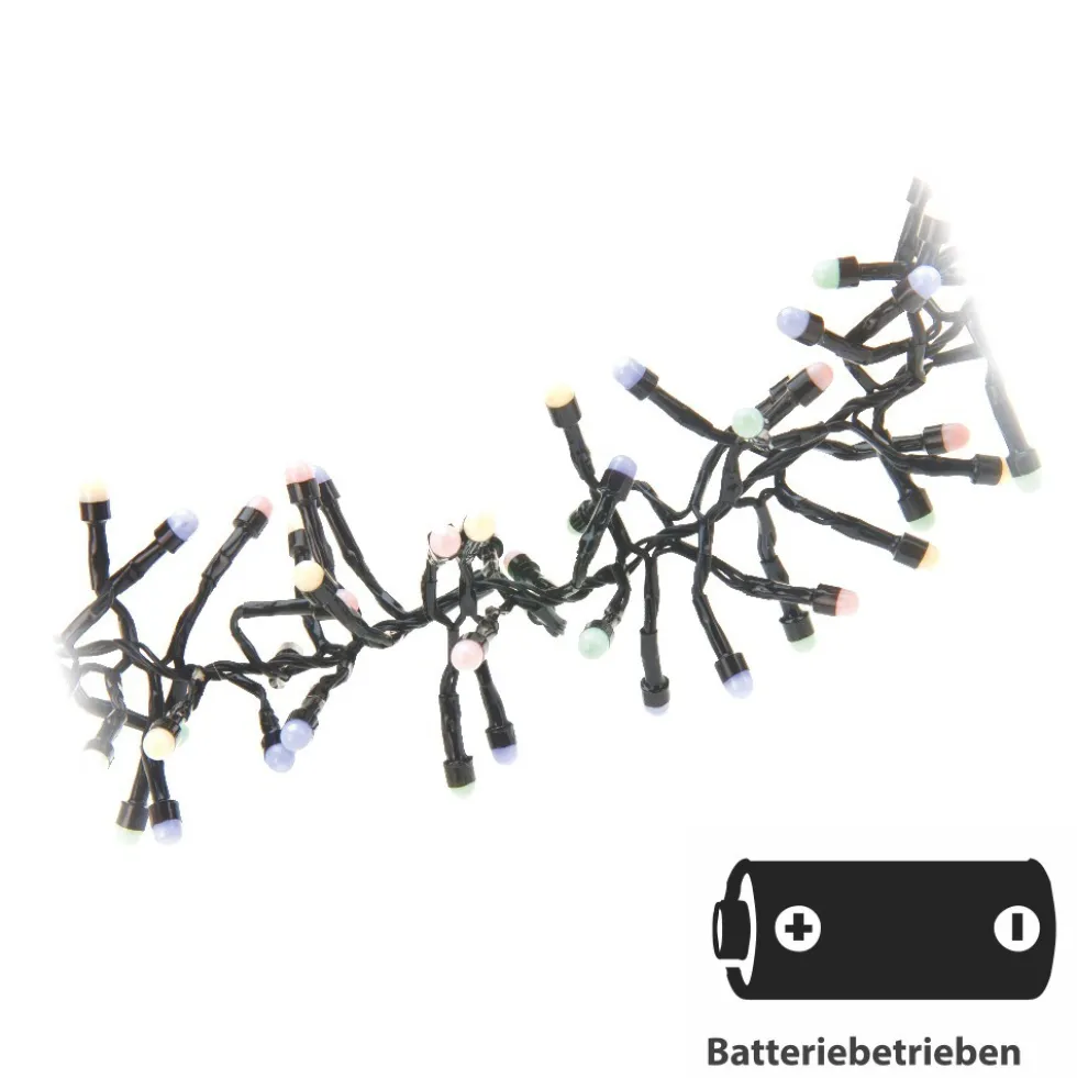LED Lichterkette Weihnachtsbaum 1,2 m, 192 LEDs bunt, 8 Funktionen