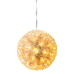 LED-Lichterkugel aufhängbar Ø 12cm aus Kunststoff mit 50 warmweißen LEDs