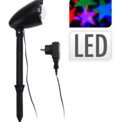 LED Projektor rotierend mit bunten Sternen