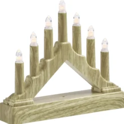 LED-Schwibbogen aus Holz mit LED-Kerzen
