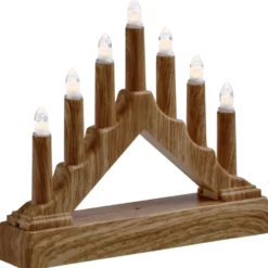 LED-Schwibbogen aus Holz mit LED-Kerzen