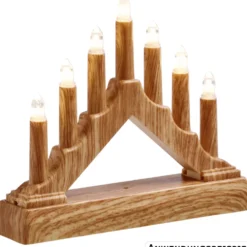 LED-Schwibbogen aus Holz mit LED-Kerzen