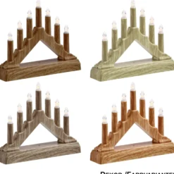 LED-Schwibbogen aus Holz mit LED-Kerzen