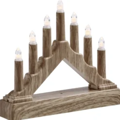 LED-Schwibbogen aus Holz mit LED-Kerzen